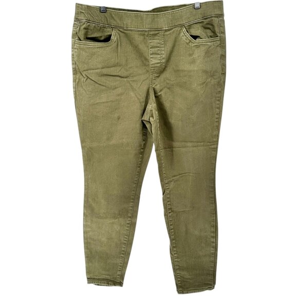 EVRI Jeggings Womens Size 16W Olive Green Stretch Mid-Rise Skinny Leg Pants - Picture 2 of 9